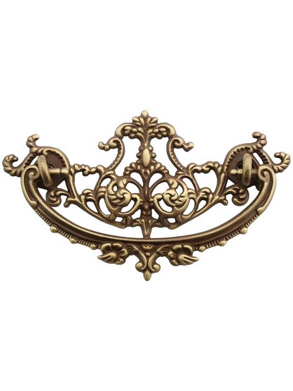 Forged Brass American Oak Bail Pull in Antique Brass.